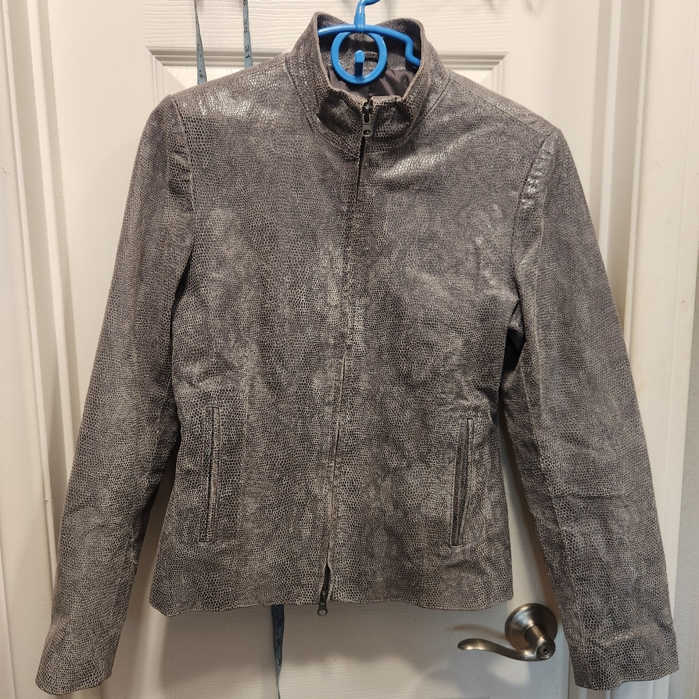 Brandon Thomas snakeskin design leather jacket size s
